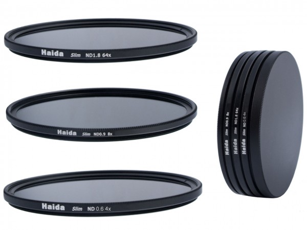 Haida Slim ND Graufilterset ND4x, ND8x, ND64x, + Stack Cap