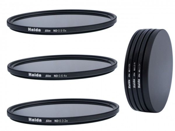 Haida Slim ND Graufilterset ND2x, ND4x, ND8x, + Stack Cap