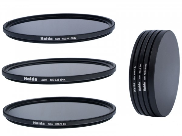 Haida Slim ND Graufilterset ND8x, ND64x, ND1000x, + Stack Cap