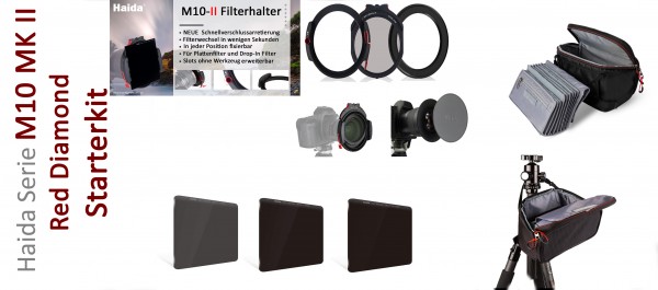Serie M10 MK II Starter Kit Red Diamond ND 8x, 64x,1000x, Polfilter, Adapterringe und Tasche